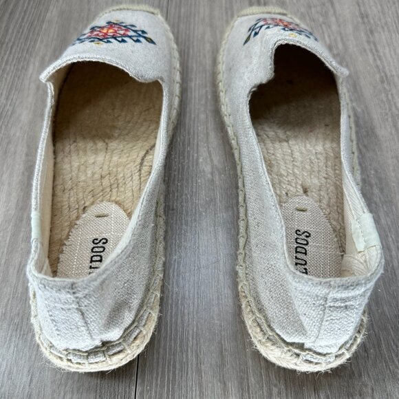 Soludos Embroidered Espadrilles Shoes Womens Sz 9 Slip-On Low Top Flat Off-White - Picture 7 of 12
